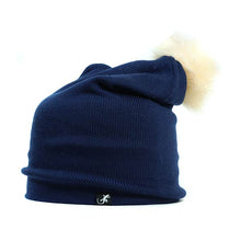 Load image into Gallery viewer, Australian made wool pom pom beanie by Carlisle Hats in blue, featuring a cozy knit design and a playful pom pom on top.