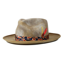 Load image into Gallery viewer, Carlisle Hats Camden Street mustard marble dye bucket hat showing a stylish yellow and brown marbled fabric design.