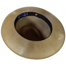 Load image into Gallery viewer, Carlisle Hats Camden Street mustard marble dye bucket hat showing textured fabric and wide brim.