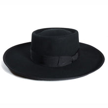 Load image into Gallery viewer, Carlisle Hats Spanish Riding Cowboy Hat in wool, showcasing a traditional wide-brimmed riding hat with a decorative band.