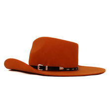 Load image into Gallery viewer, Carlisle Hats Camden Cowboy Hat in ochre and black with a classic cowboy style and wide brim, perfect for Western wear.