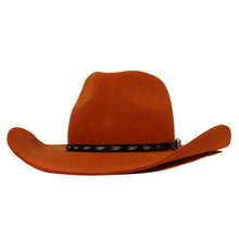 Load image into Gallery viewer, Camden Cowboy Ochre Black cowboy hat by Carlisle Hats featuring a wide brim and classic western style.