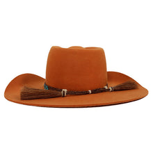 Load image into Gallery viewer, Carlisle Hats Camden Cowboy Hat in ochre turquoise with wide brim and classic cowboy style, 55cm size.