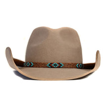 Load image into Gallery viewer, Carlisle Hats Camden Cowboy Hat with wired brim in tan, brown, and red, featuring a stylish Western design and comfortable fit.