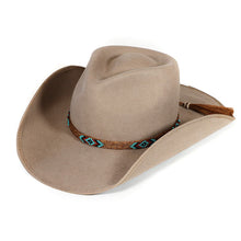 Load image into Gallery viewer, Carlisle Hats Camden Cowboy Hat with wired brim in tan, brown, and red, featuring a classic cowboy hat design.