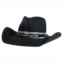 Load image into Gallery viewer, Carlisle Hats Camden Street Cowboy Fur Felt X cowboy hat with wide brim and classic Western style, featuring a leather band detail.