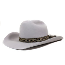 Load image into Gallery viewer, Carlisle Hats St Kilda Road Cowboy Hat in Silverbelly Black with a wide brim and classic cowboy hat style.