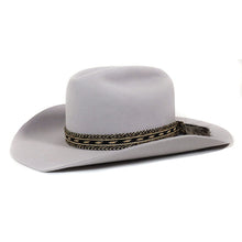 Load image into Gallery viewer, Black St Kilda Road Cowboy Hat by Carlisle Hats, silverbelly color, 55cm, with a classic cowboy style and detailed stitching.