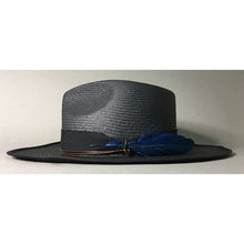 Load image into Gallery viewer, Black Camden Straw Fedora hat by Carlisle Hats featuring a wide brim and classic fedora style.