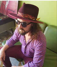 Load image into Gallery viewer, Brown and black Heather Camden Fedora hat by Carlisle Hats featuring a classic fedora style with a wide brim and stylish design.
