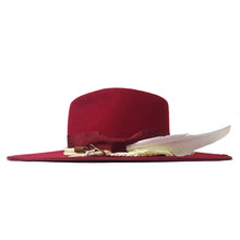Load image into Gallery viewer, Carlisle Hats Camden Fedora in MM Red with a classic wide brim and stylish fedora design, perfect for a sophisticated look.