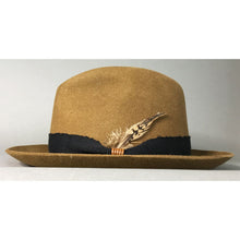 Load image into Gallery viewer, Carlisle Hats Elwood Fedora Hat in whiskey color, featuring a classic fedora style with a wide brim and creased crown.