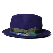 Load image into Gallery viewer, Carlisle Hats William Street Fedora in horizon blue, 100% merino wool felt, stylish wide-brim fedora for versatile wear