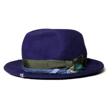 Load image into Gallery viewer, William Street Fedora by Carlisle Hats, horizon blue merino wool felt fedora with a wide brim and classic style.