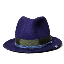 Load image into Gallery viewer, William Street Fedora by Carlisle Hats, horizon blue wool felt fedora with a classic wide brim and stylish band detail.