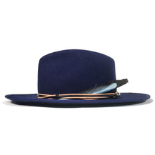 Load image into Gallery viewer, Carlisle Hats Windsor 8X Blue Fedora, stylish men's hat with a classic design and blue color, shown on a plain background.