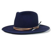 Load image into Gallery viewer, Carlisle Hats Windsor 8X Blue Fedora with wide brim and classic design, made from high-quality blue felt material.