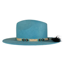 Load image into Gallery viewer, Carlisle Hats Camden beaver fur felt fedora with a wide brim and classic design, shown in size 55cm.