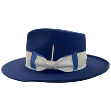 Load image into Gallery viewer, Carlisle Hats Camden Blue Tuesday fur felt fedora with wide brim and pinched crown, size 55cm, stylish men's accessory.