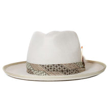 Load image into Gallery viewer, Carlisle Hats Camden Street Fedora in stone beige, classic fedora style with a wide brim and woven band, 55cm size.