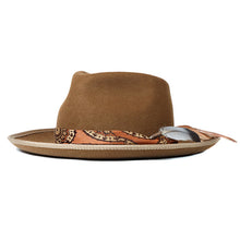 Load image into Gallery viewer, Carlisle Hats Camden Street Fedora in whiskey latte color, 55cm, stylish wide-brim felt hat with a classic design.