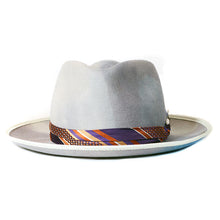 Load image into Gallery viewer, Carlisle Hats Camden Street grey blue marble dye fedora with a classic wide brim and stylish design.