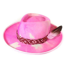 Load image into Gallery viewer, Hot pink marble dye fedora hat by Carlisle Hats with a stylish wide brim and classic fedora shape.