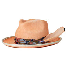 Load image into Gallery viewer, Carlisle Hats Camden Street Peach Marble Dye Fedora hat in 55cm, featuring a stylish marble dye pattern and classic fedora shape.