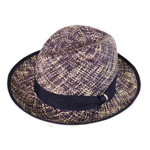 Load image into Gallery viewer, Blue Elwood Panama straw fedora hat by Carlisle Hats with a classic wide brim and breathable weave for stylish sun protection.