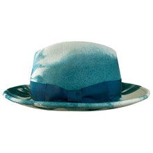 Load image into Gallery viewer, Green Elwood Fedora hat by Carlisle Hats featuring marble dye finish, wide brim, and classic fedora style.