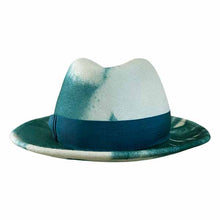 Load image into Gallery viewer, Green Carlisle Hats Elwood Fedora with marble dye finish, stylish wide-brim fedora for a sophisticated look.