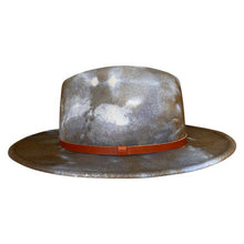 Load image into Gallery viewer, Grey marble dye Carlisle Street Fedora hat with a wide brim and classic style, made by Carlisle Hats.