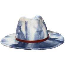 Load image into Gallery viewer, Carlisle Street Fedora hat in marble dye with grey and black tones, made by Carlisle Hats, shown on a mannequin head.