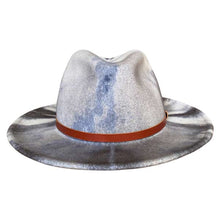 Load image into Gallery viewer, Gray marble dye fedora hat by Carlisle Hats, stylish men's accessory with a classic fedora shape and textured finish.