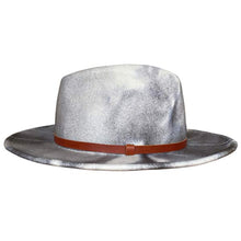 Load image into Gallery viewer, Gray choco Carlisle Street Fedora hat with marble dye finish, featuring a classic fedora style and wide brim.