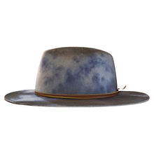 Load image into Gallery viewer, Carlisle Hats Woodstock Street Fedora in marble dye, gray and black, made of felt, featuring a classic fedora style with a wide brim.