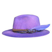 Load image into Gallery viewer, Violet Crumble Fedora by Carlisle Hats, stylish wide-brim fedora with violet crumble color, 55cm size, classic fashion accessory.