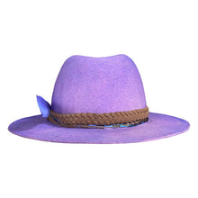 Load image into Gallery viewer, Violet Crumble Fedora hat by Carlisle Hats, 55cm, classic style with a wide brim and violet color for a stylish accessory.
