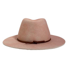 Load image into Gallery viewer, Light pink Woodstock Fedora by Carlisle Hats, hand-dyed felt hat with a classic fedora shape and wide brim.