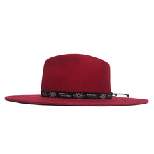 Load image into Gallery viewer, Red Camden EW Miyuki Beads fedora hat by Carlisle Hats with intricate bead detailing and a stylish brim.