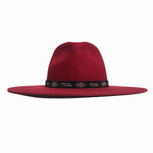 Load image into Gallery viewer, Carlisle Hats Camden EW Miyuki Beads Red Fedora hat with decorative beaded band and classic wide brim.