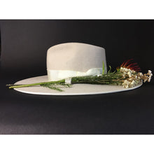 Load image into Gallery viewer, Carlisle Hats Camden Fedora in stone white, stylish men's fedora with a wide brim and classic design, perfect for casual and formal wear.