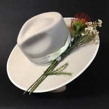 Load image into Gallery viewer, Carlisle Hats Camden Fedora in MM Stone White, stylish fedora with a wide brim and classic design, perfect for fashion and sun protection.