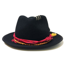 Load image into Gallery viewer, Black Camden Fedora hat by Carlisle Hats featuring a classic fedora style with a wide brim and stylish ribbon band.