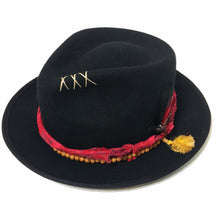 Load image into Gallery viewer, Black Camden Fedora hat by Carlisle Hats featuring a classic wide brim and stylish design.