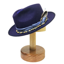 Load image into Gallery viewer, Carlisle Hats Camden Fedora XX in blue, classic felt fedora with a wide brim and stylish band, perfect for sophisticated casual wear.