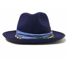 Load image into Gallery viewer, Carlisle Hats Camden Fedora XX in blue, stylish men's fedora with a classic wide brim and dented crown, perfect for sophisticated looks.