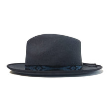 Load image into Gallery viewer, Carlisle Hats Camden Miyuki Beads Grey fedora with decorative beaded band, stylish accessory for a sophisticated look.