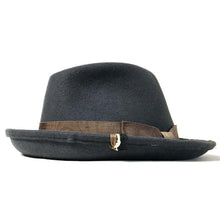Load image into Gallery viewer, Grey Elwood II Fedora by Carlisle Hats featuring a classic wide brim and stylish design.