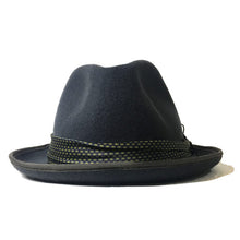 Load image into Gallery viewer, Grey Elwood X Fedora hat by Carlisle Hats featuring a classic fedora style with a wide brim and stylish ribbon detail.